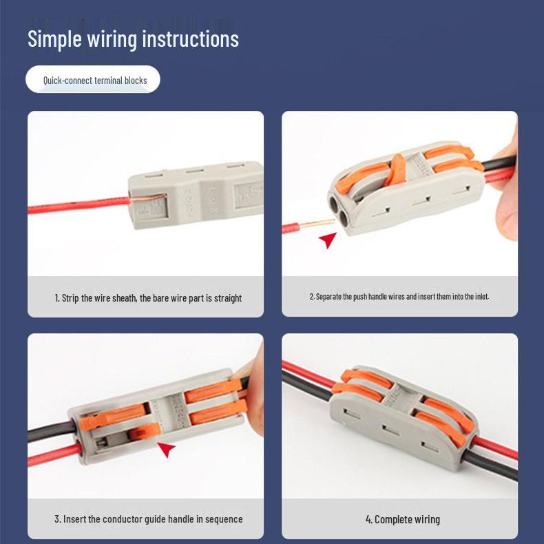 PCT-225 Quick Wiring Five-In Five-Out Push-In Lamp Wire Splitter Terminal