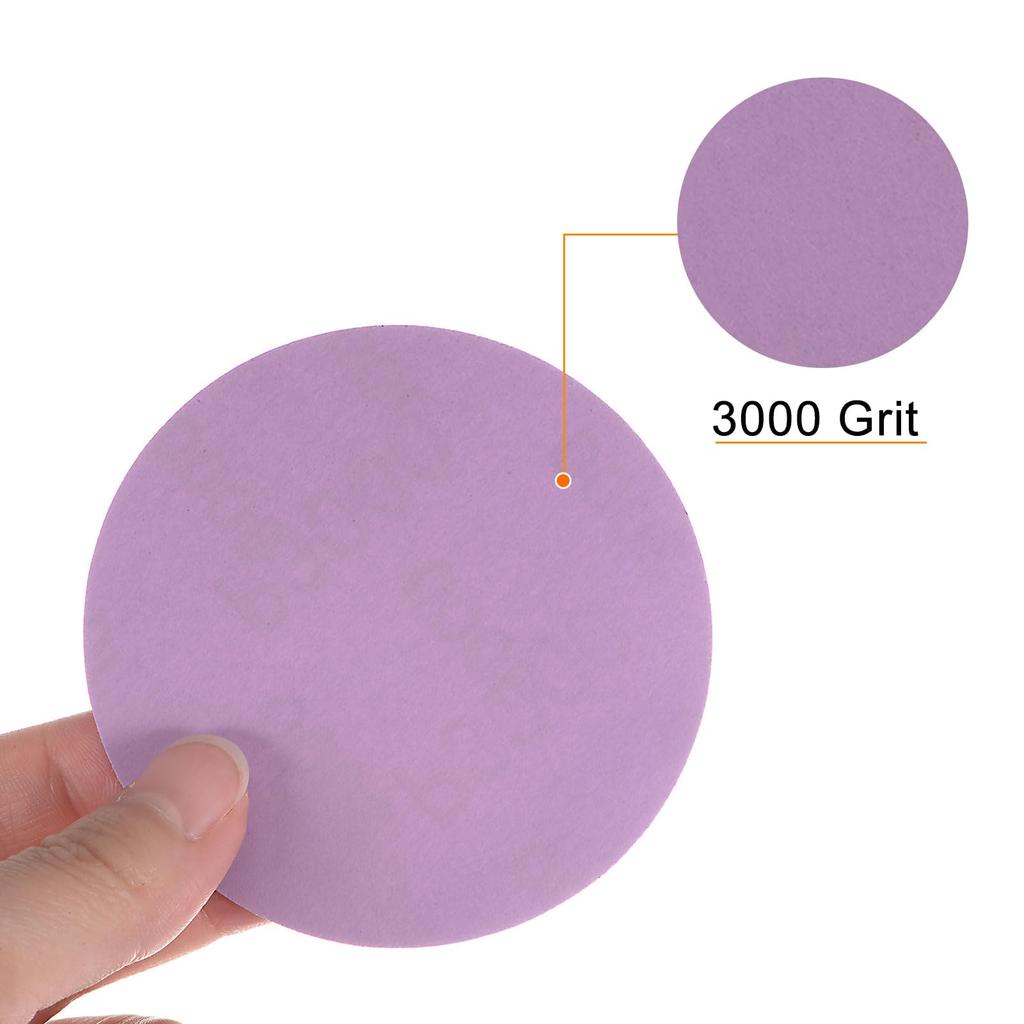 Uxcell Purple Sanding 3000 75mm Hook and Loop Circular Professional Sandpaper for Wet and Dry Polishing of and 50 Pieces Discs, Grit, Sandpaper,