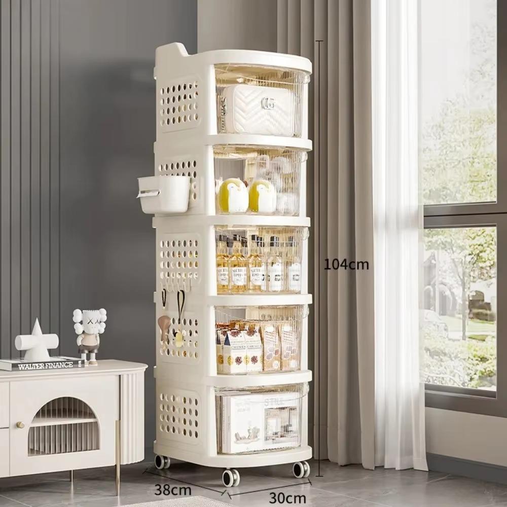 Snack Cabinet Cart Trolley Multi-Layer Snack Cabinet Cart Movable Bookshelf Rolling Drawer Storage Cabinets Drawer-Type Trolley