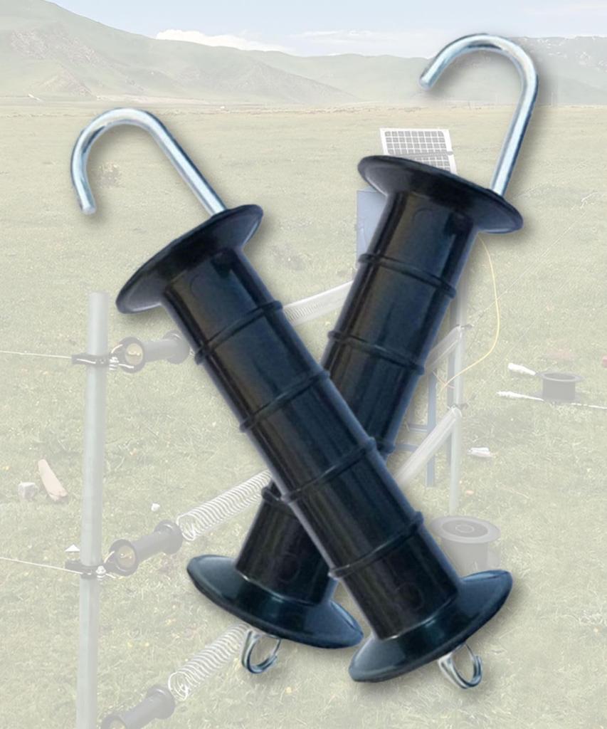 Leap Raupe Electric Fence Gate Clips, Electric Fence Gate Grip Handles, Gate Handles, Electric Fence Handle Grips, 23cm, 5-Piece Set, Black, B