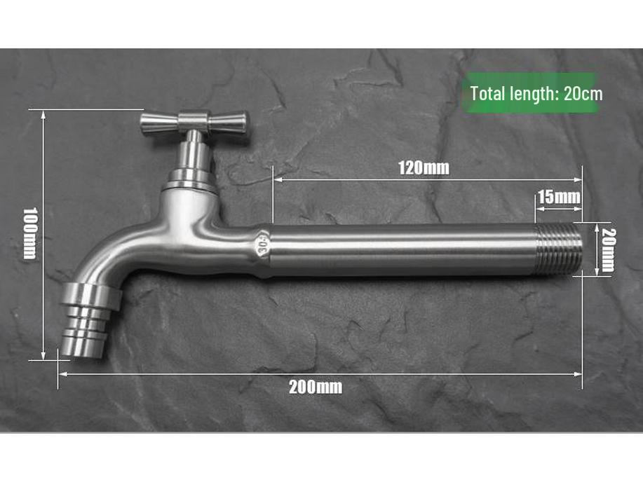 304 Stainless Steel Anti-Freeze Cold Resistant Outdoor Faucet with 4/6-Point Nozzle for Washing Machine