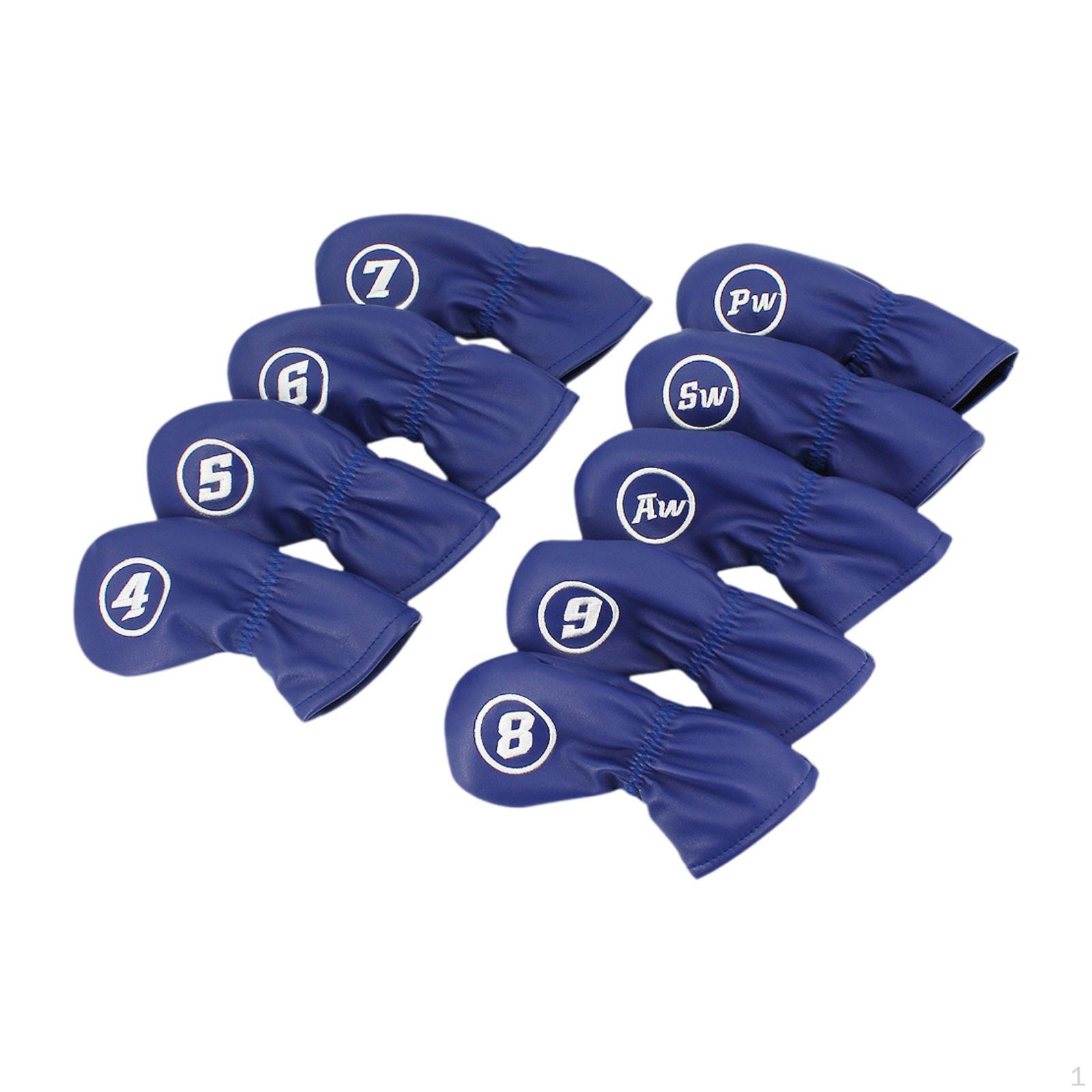 

9 Pack Golf Club Covers for Training with Number Identification синий