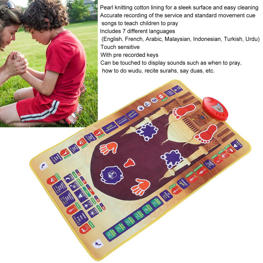 Kids Muslim Prayer Rug Early Education Smart 7 Languages Electronic Muslim Prayer Rug for Kids 3 Years Old and Above 555A 5