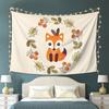 Little Fox With Autumn Berries Tapestry Wall Hanging Aesthetic Home Decoration Tapestries for Dorm Room
