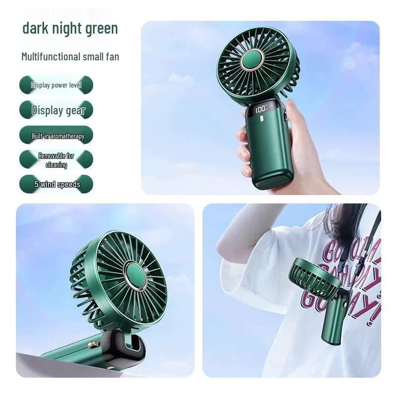 Cross-border N15 USB Rechargeable Foldable Handheld Fan with Digital Display & Aromatherapy