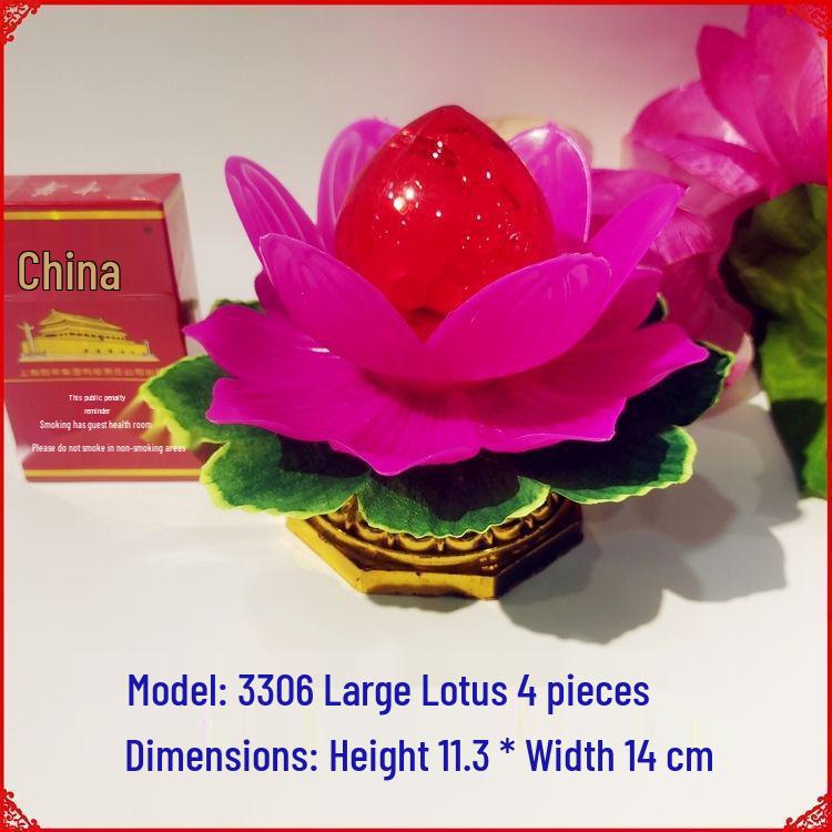 Red Lanterns for Lunar New Year and Qingming, Battery-Operated Everlasting Prayer Lamp