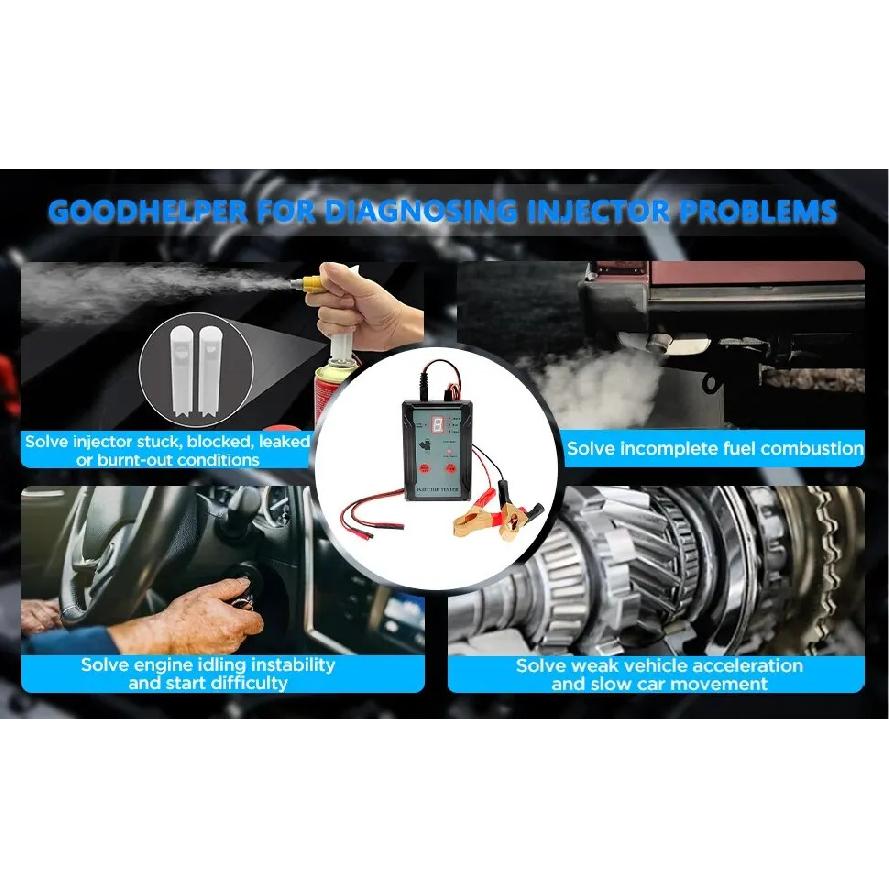 Upgraded Fuel Injector Tester & DIY Cleaning Tool - Test Two Injectors Simultaneously 8 Pulse Power Drive Modefuel Injector Test