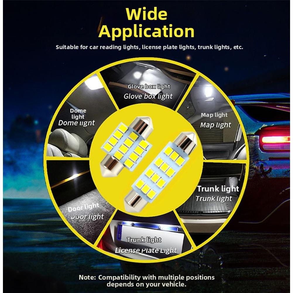 Car Interior Lighting Kit 24PCS T10 LED Set for Dome Map License Plate Door and Trunk Lights with Wide Application Range