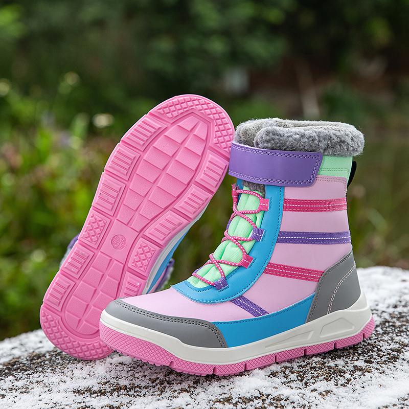 Winter Kinder Modische Fleece Warme Hohe Outdoor Baumwollstiefel Schneestiefel Lässige Baumwollschuhe