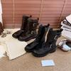Dicksohlige Maillard Retro Mittelstiefel Damen Gürtelschnalle Kurzstiefel 2025 neue Herbst beliebte Martin Stiefel dünne Stiefel