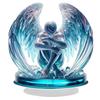 2D Acryl Engel Namensschild Ornament mit Sockel Kreativer Engel Weihnachtsbaumschmuck Geflügeltes Design Stück 2026 Neu Dekorativ B6U4