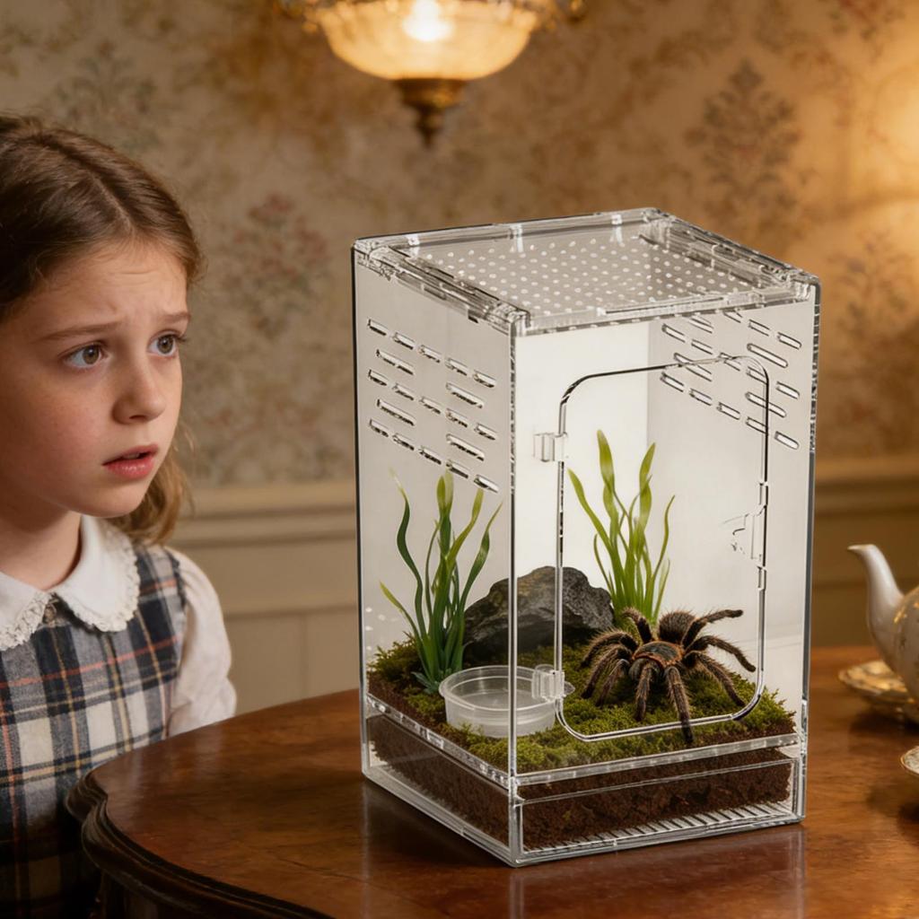 Jumping Spider Habitat Comfortable Acrylic Full Transparency Small Reptile Enclosure Habitat For Lizards Small Turtles Snails