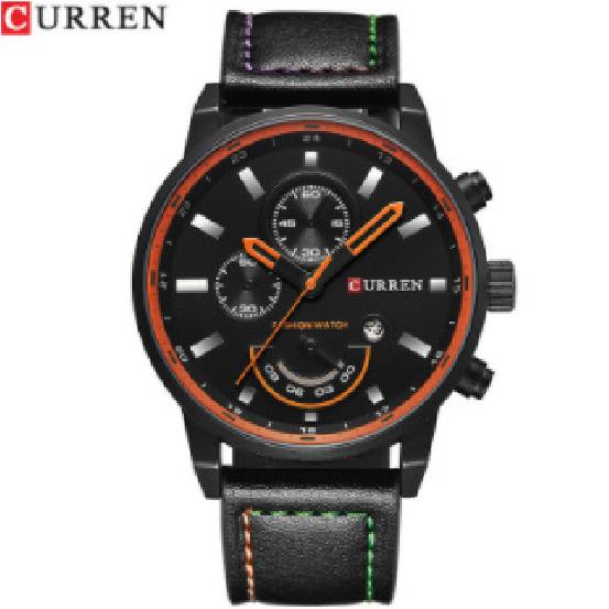 CURREN New 8217 Men's Casual Sports Watch Leather Strap Watch Calendar Watch Men's Watch