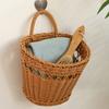 Handwoven Wall Hanging Basket Faux Rattan Faux Rattan Storage Basket  Bedroom Organizer