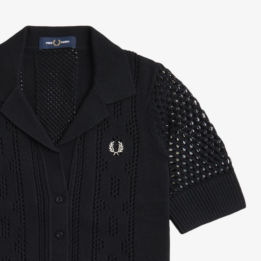 FRED PERRY [Womens] Open Knit Button-Through Shirt (102) Afpf2417115-102