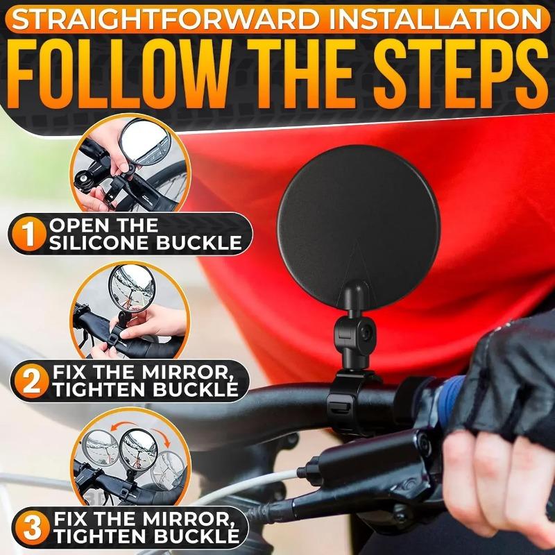 Oglindă Bicicletă Reglabilă 360 Grade Sigură Rotativă Oglindă Ghidon Oglindă Bicicletă Ciclism Unghi Convex Oglindă Siguranță