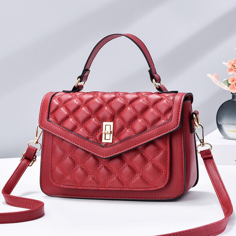 IELGY Fashion One-Shoulder Messenger Bag Diamond Portable Korean Casual One-Shoulder Messenger