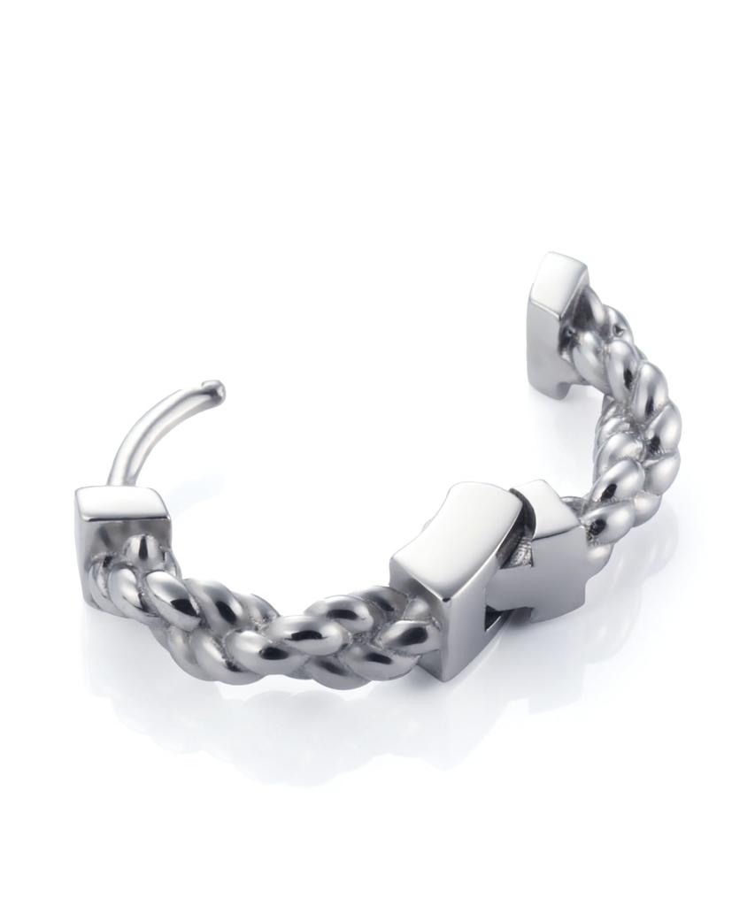 Lionheart LH-1 Rope Chain Hoop Earrings (Single) [Limited Edition] Surgical Stainless Steel (Hypoallergenic)