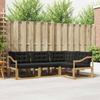 Outdoor Sofa Set with Cushions 4 pcs White and Black