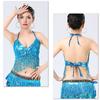 Women Sparkling Sequin Tops Belly Dance Fringe Costume Glitter Factor Party Sparkling Tops Festival Attire Carnival Outfit