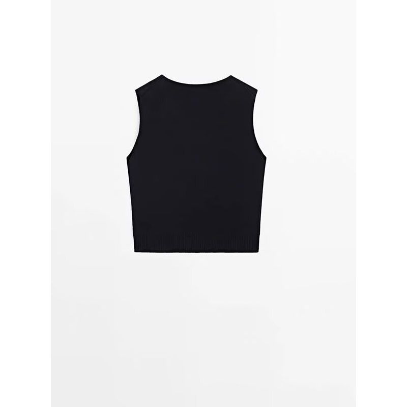 MD Women clothes New Style Gas Field Capable Young Ol Commuting Style Double Breasted V-neck Knitted Vest 05723678401