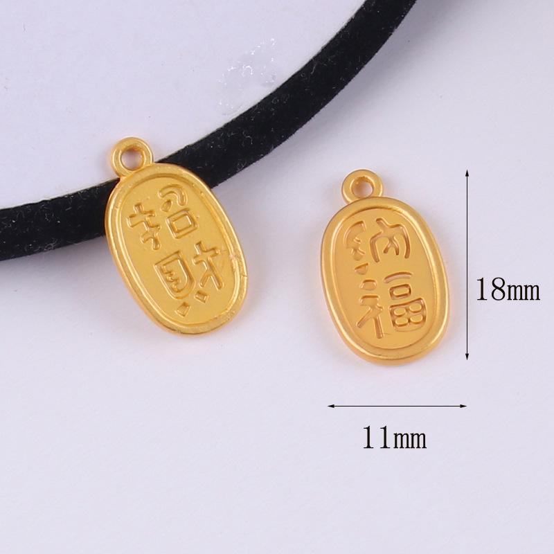 Sand Gold Electroplated Alloy Bracelet Pendant with Nafu Braid