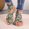 Sandals Women's Flat-bottomed Flower Women's Shoes Summer New Toe Color Beach Shoes