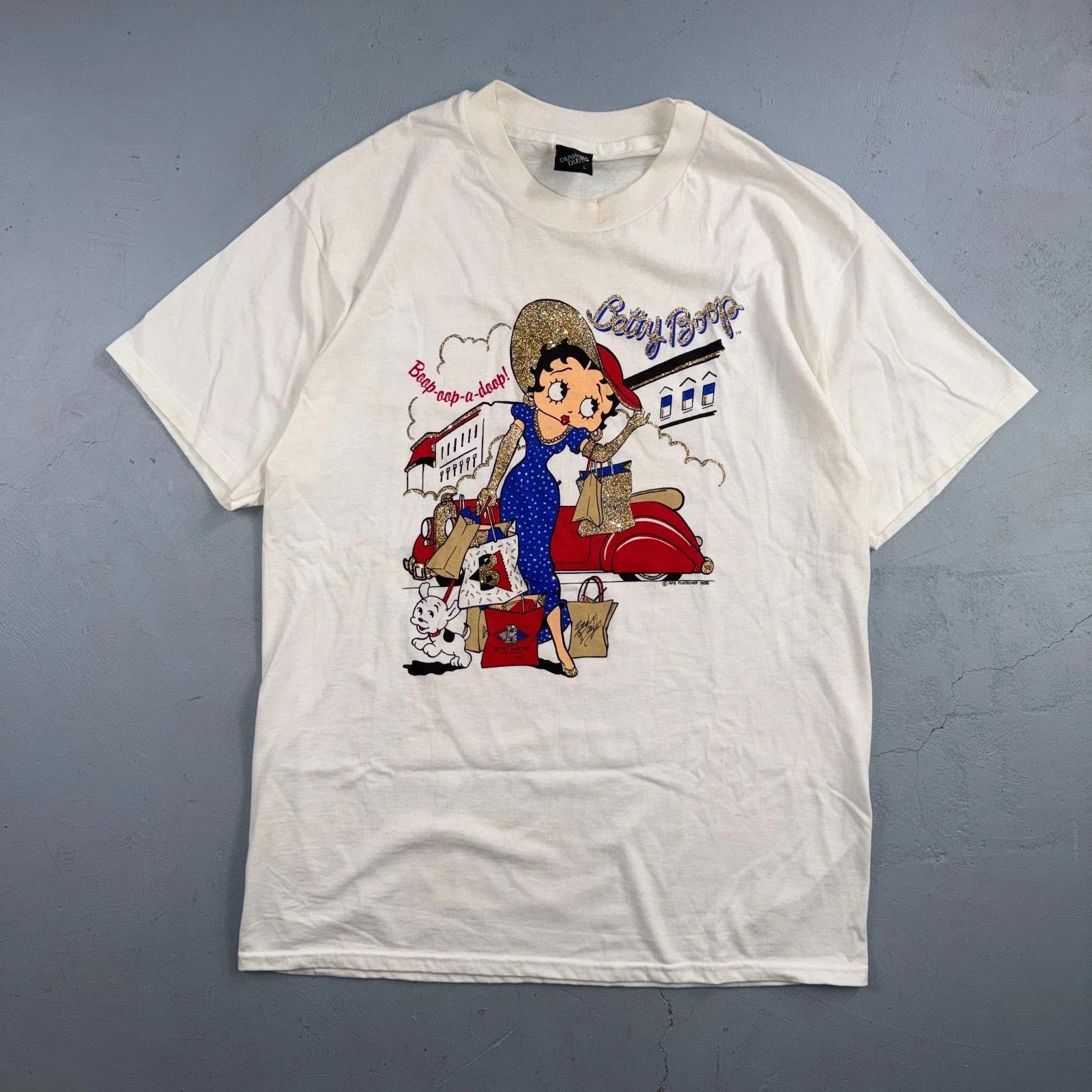 

Betty Boop Vintage 1995 Glittered Shopping Fashion Glam T Shirt 90s Graphic 2XL