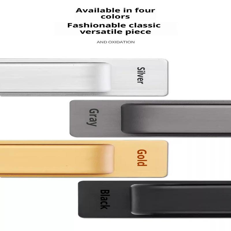 Alüminyum Alaşım Deliksiz Kulplu Cam Sürgülü Kapı Pencere Çekmece Dolap İt-Çek Banyo Çıkartması Kapı Kulpları