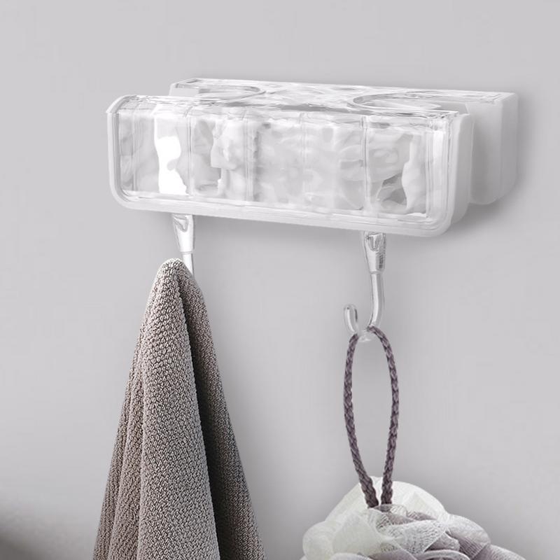 Multipurpose Wall Mount Broom And Mop Holder Self-Adhesive Broom Organizer Clips Space-Saving Mop Holder With Hooks