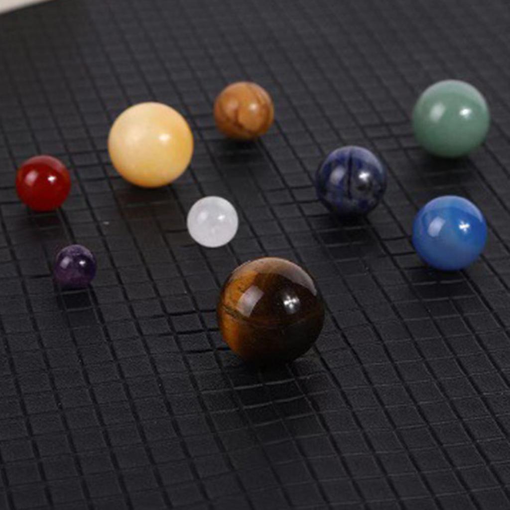 Nine Planets Of The Solar System Ornaments, Crystal Gemstone  Specimens, Round Desktop Planet Ornaments.