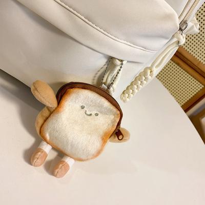 Kawaii Toast Plush Coin Purse Criativo Bonito Pão Moeda Bolsa Mini Carteira Porta-Cartão Chaveiro Fone de Ouvido Bolsas Pingente