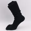 Long Man Thick Cotton Toe Socks Autumn Winter Warm 5 Finger Mid-Calf Japanese Style Solid Business Party Dress Loose Sloth Socks