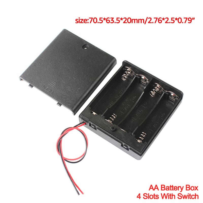 Dustproof Battery Container with Switch 1/2/3/4/6/8 Slots AA Battery Dustproof Storage Box with Switch