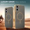 For Motorola Moto G34 5G/G45 5G Phone Case Carbon Fiber Textured Electroplated TPU Back Cover