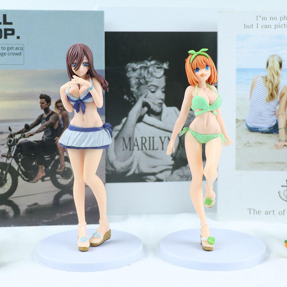 Anime Nakano Ichika Figure Nakano Nino Nakano Itsuki Nakano Yotsuba action figure Swimsuit Girl figurine Static Collection Dolls