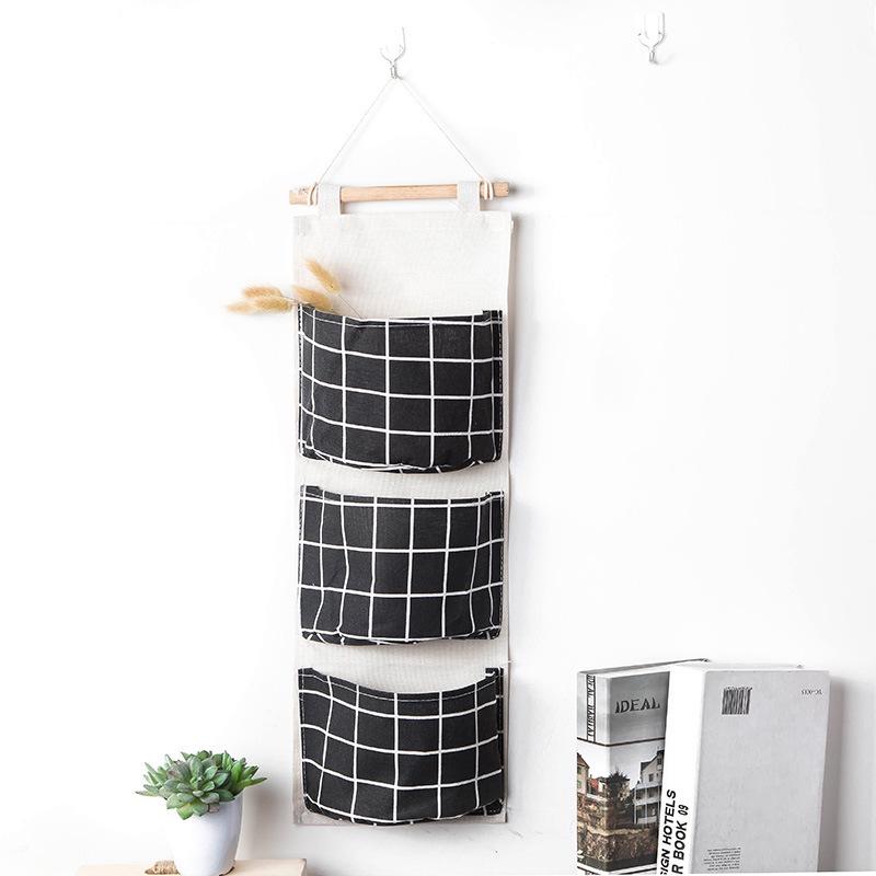 Wall-Mounted Fabric Storage Bag: Hanging Organizer for Bedside or Wardrobe