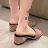 New large size thick heel women's high heel slippers women's high heel slippers