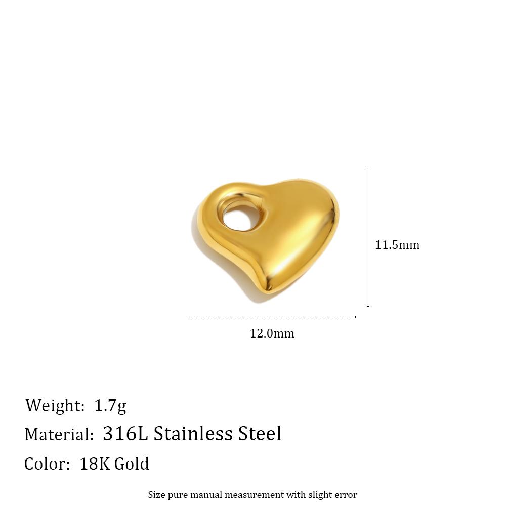

MamacitaSlay 316L Stainless Steel Hollow Heart Pendant Earrings Necklace DIY Accessories Waterproof 18K Gold Plated Jewelry Gift