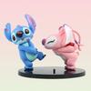 Anime Stitch Lovers Model Doll Angel Kissing Stitch Statue Desktop Display Figurines Ornaments Valentine'S Day Girlfriend Gifts