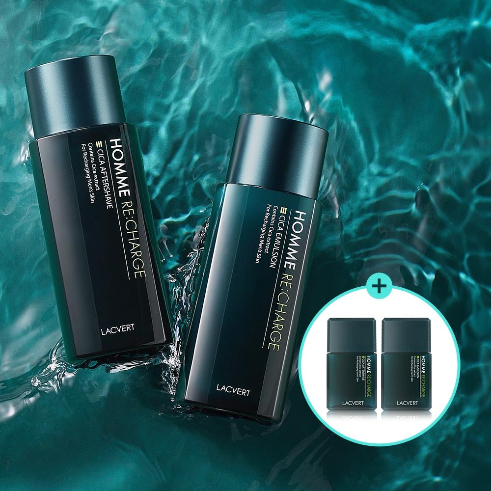 Lacvert Homme Recharge Cica 2 Piece Set Aftershave 185ml+180m Emulsion + 2 Miniature Gifts