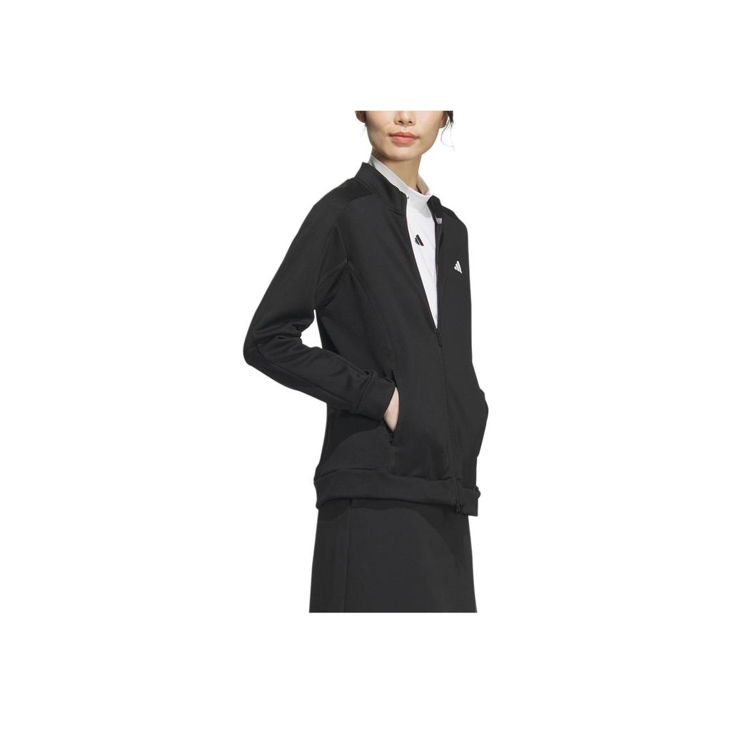 Adidas Cold.Rdy Retro Sports Golf Stand Collar Long Sleeve Jacket Women Jacket Black IS4792