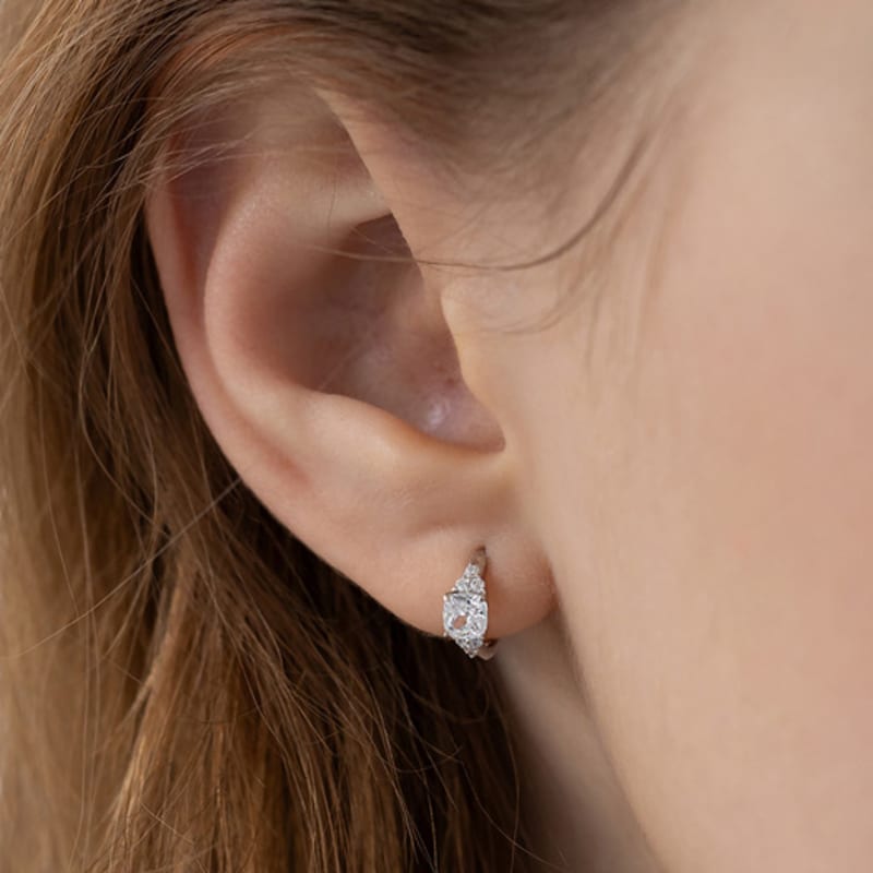 TATIANA (925 Silver) Rond Radiance Hoop Earrings EC3173