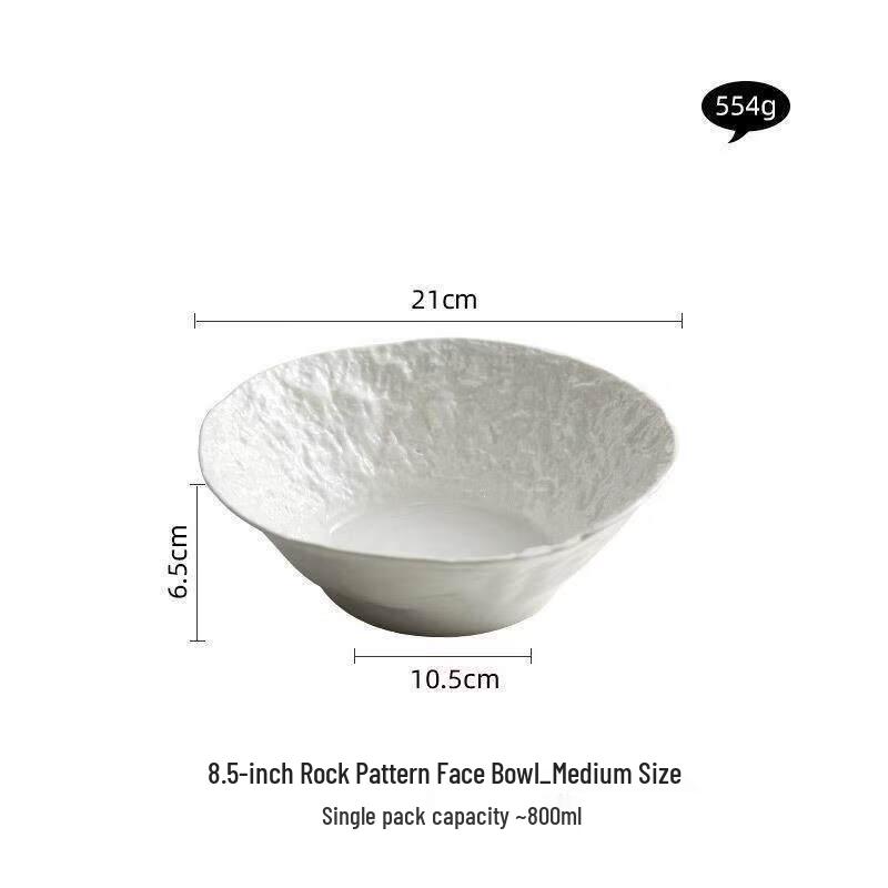 Nordic Style Rock Pattern Ceramic Salad Bowl