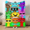 Custom Name Sprunki Theme Printed Blanket - Perfect for Couch, Bed, Travel & Outdoor Use | Machine Washable, Cozy & Durable.