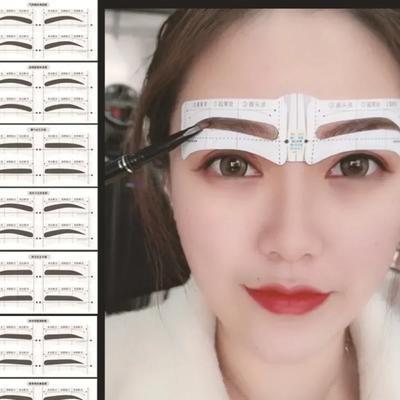 3/6 Pcs New Disposable Eyebrow Stencil Stickers Grooming Shaper Template Professional Eyes Makeup Stencils Eyebrows Beauty Make Up Tools