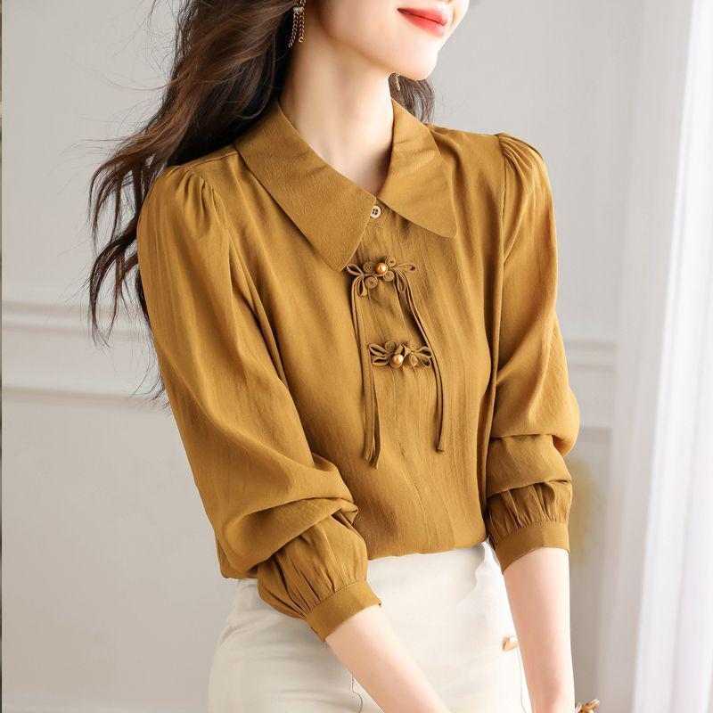 

2024 Spring Women s Frog Button Casual Top - Stylish & Versatile Shirt 3XL