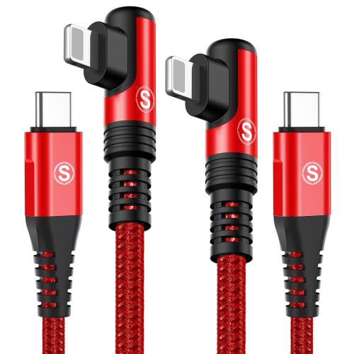 

USB C iPhone Charging Cable L Shape [3M+3M Set of 2] [USB PD Compatible Rapid Charging] TypeC iPhone Cable Ultra Durable Compatible with iPhone 14 13
