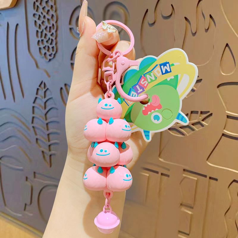 Cartoon Cute Cream Big-Eared Dog Stacking Music Creative Car Keychain Pendant Pendant Small Gift opp bag packaging