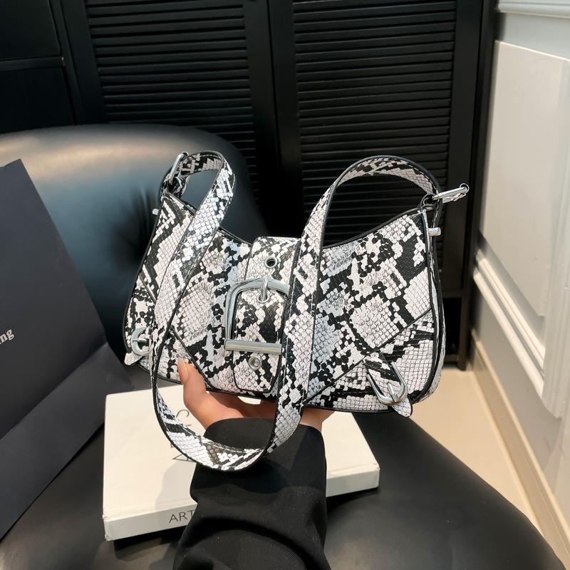 Wind kleine Tasche Damen neu Nische Schlangenmuster Achselknödel-Tasche Schulter Messenger Bag